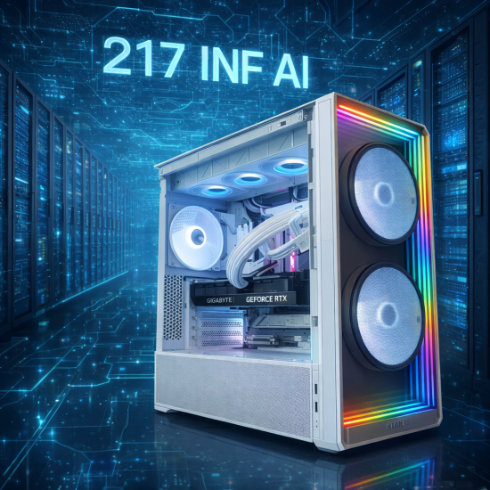 Komputer do gier oraz pracy 217 INF INTEL PRO i7-14700KF 64GB DDR5 RTX 5080 2TB 1200W W11Pro czarny